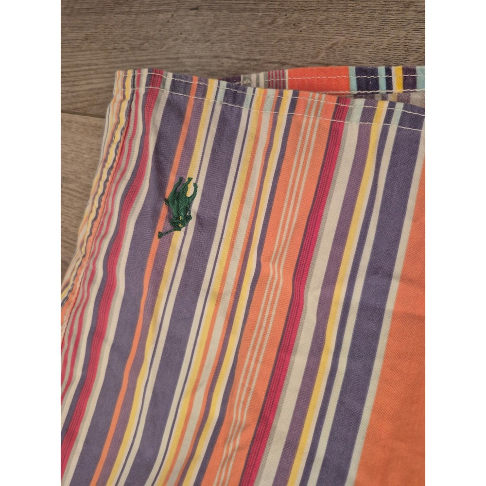 Polo Ralph Lauren Mens Striped Swim Trunks Orange Purple Pony Logo Size M - Picture 2 of 12